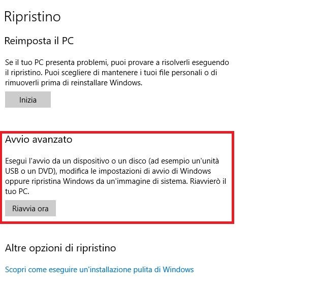 Windows 10 in modalità provvisoria pc funzionante