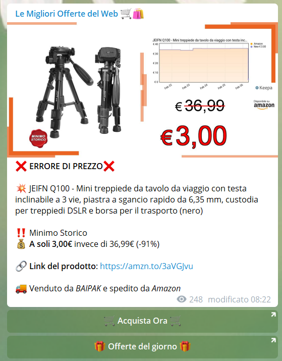 Errore di prezzo Amazon 