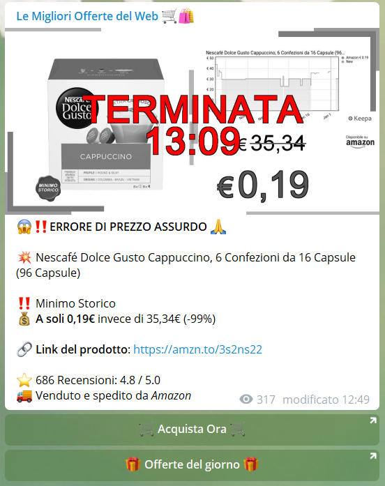 Errore di prezzo Amazon