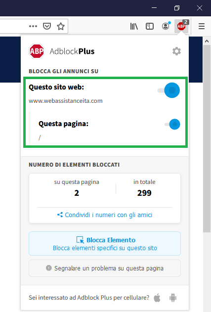 Come disabilitare Adblock