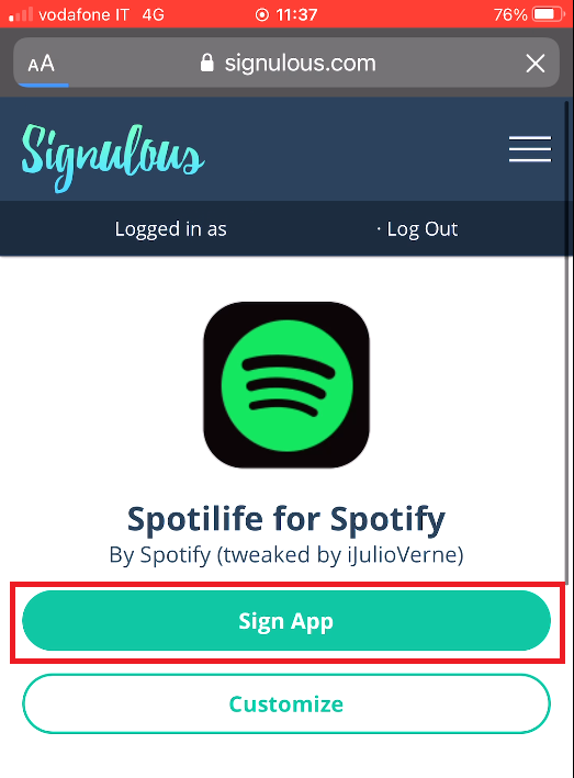 Spotify craccato iOS 