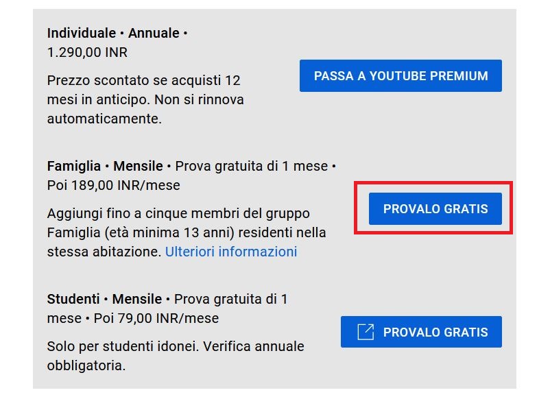 Come avere YouTube Premium quasi gratis