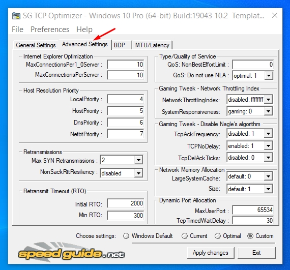 Velocizzare la connessione ad Internet con TCP Optimizer