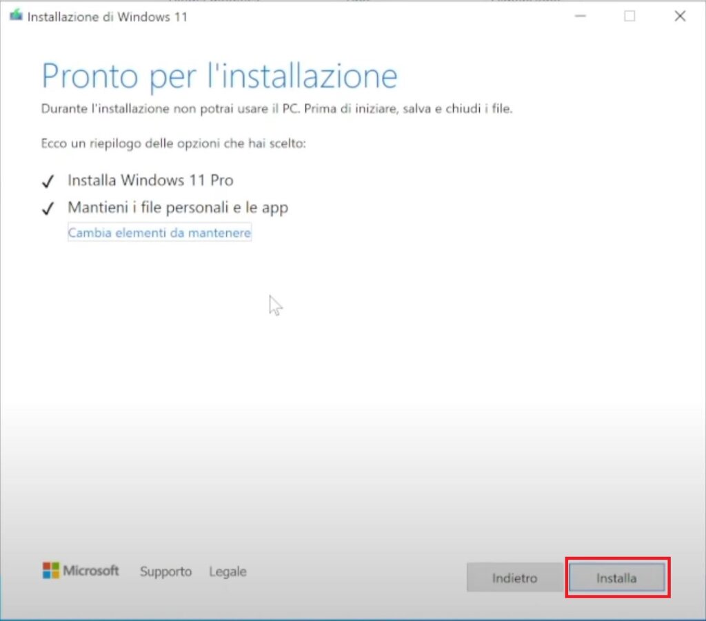 Come aggiornare a Windows 11 su PC non supportati senza perdere dati.JPG 4