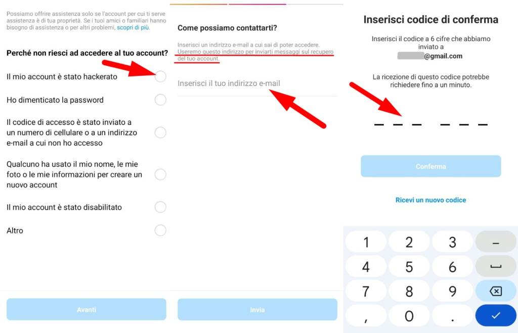 recuperare account Instagram rubato