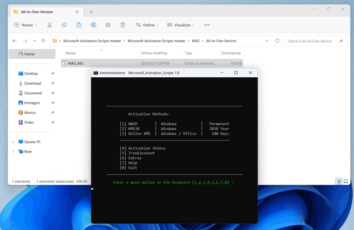Microsoft Activation Scripts (MAS) - Attivatore Per Windows E Office