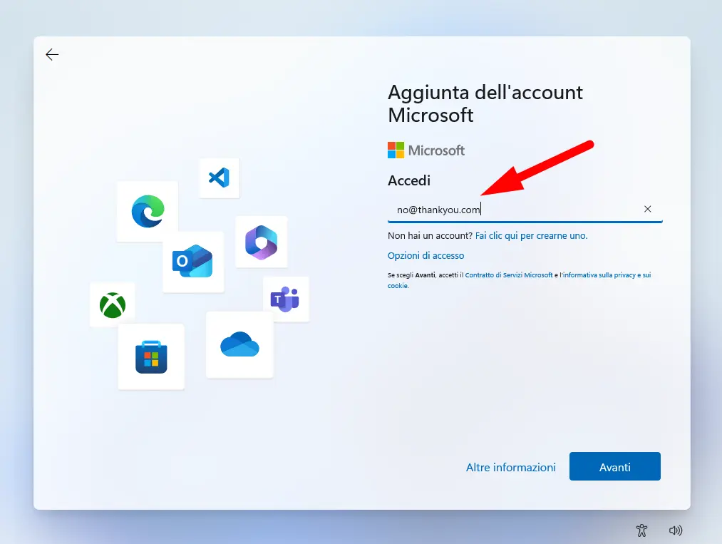 Come installare Windows 11 senza account Microsoft