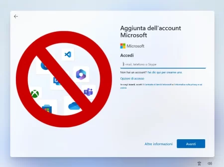 Come installare Windows 11 senza account Microsoft