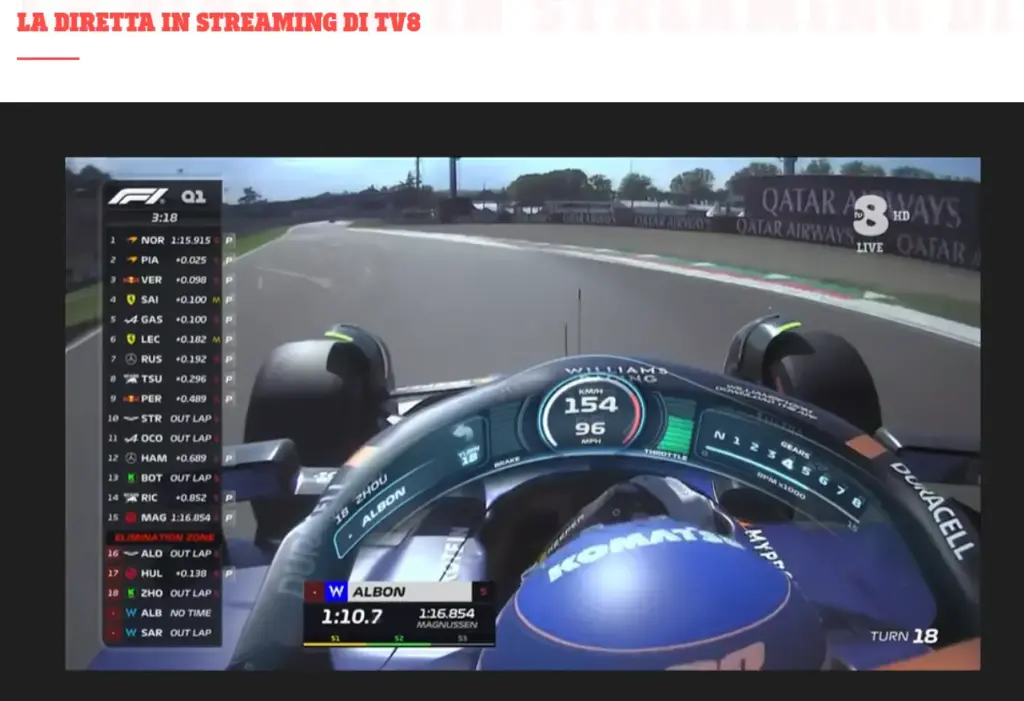 Formula 1 diretta Streaming gratis 1