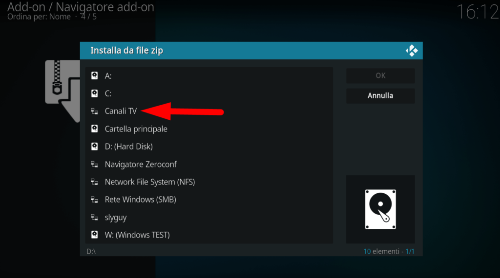 Come guardare i canali TV su Kodi