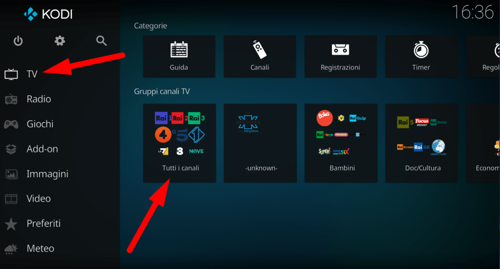 Come guardare i canali TV su Kodi 13