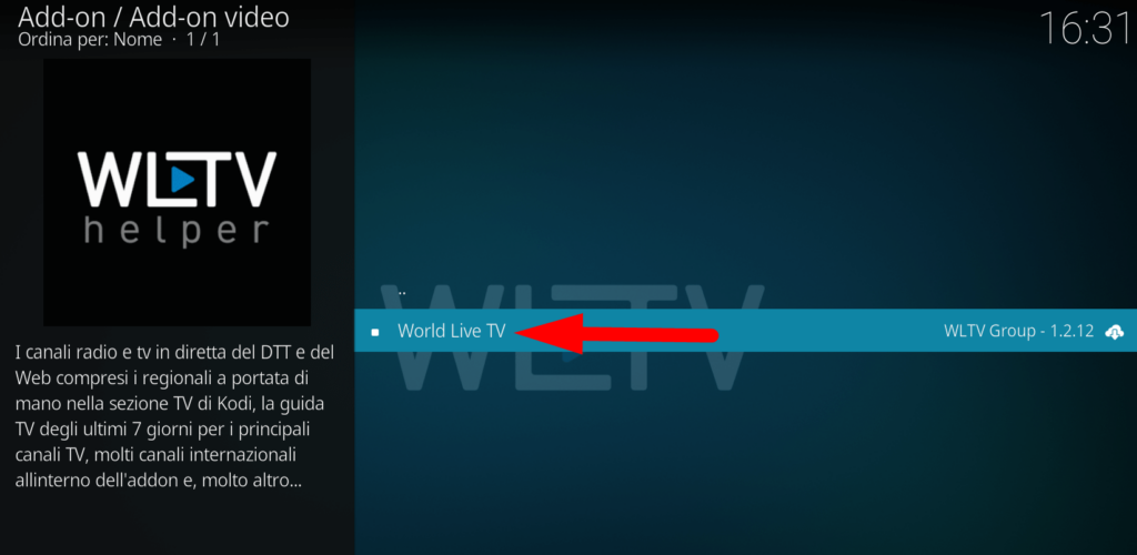 Come guardare i canali TV su Kodi