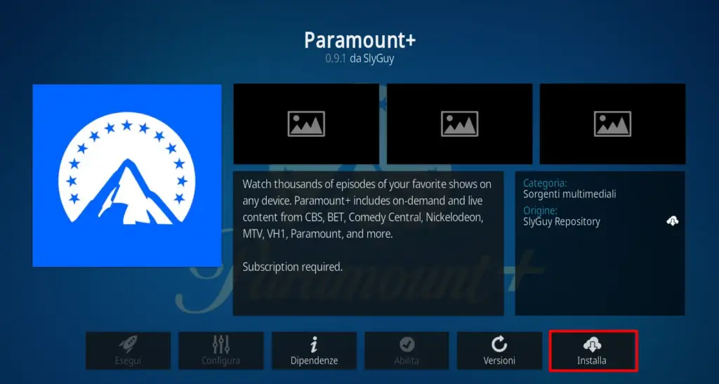 Come installare Paramount Plus su Kodi