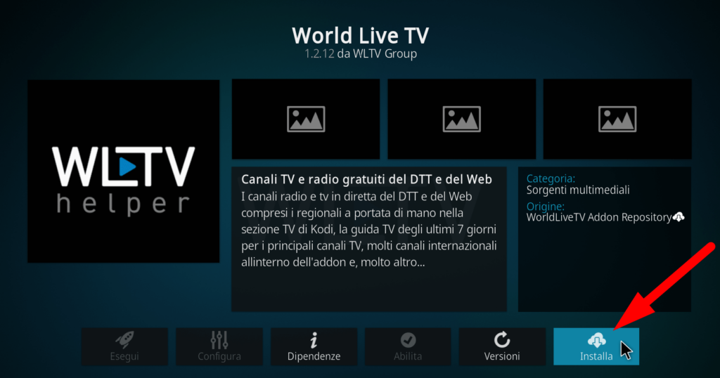 Come guardare i canali TV su Kodi