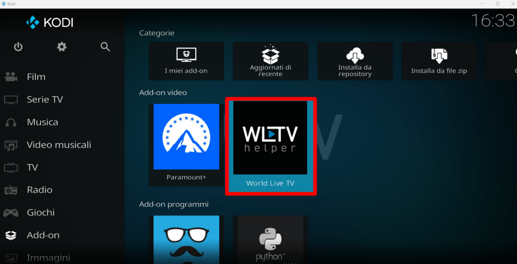 Come guardare i canali TV su Kodi