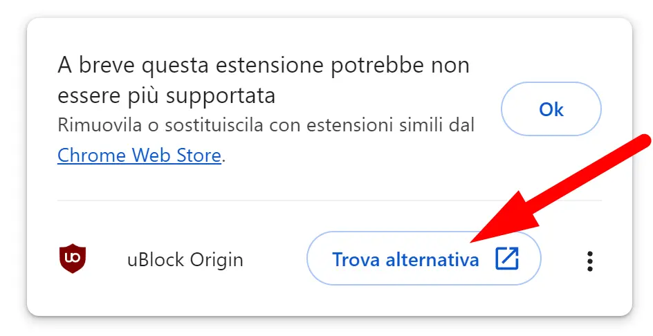 ublock origin non funziona