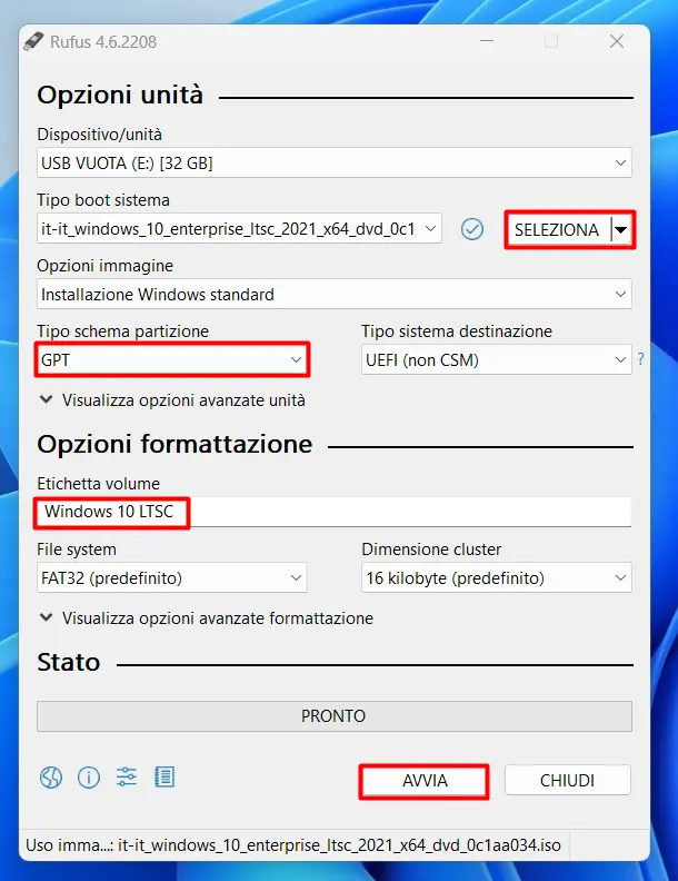 Windows 10 LTSC Download in Italiano